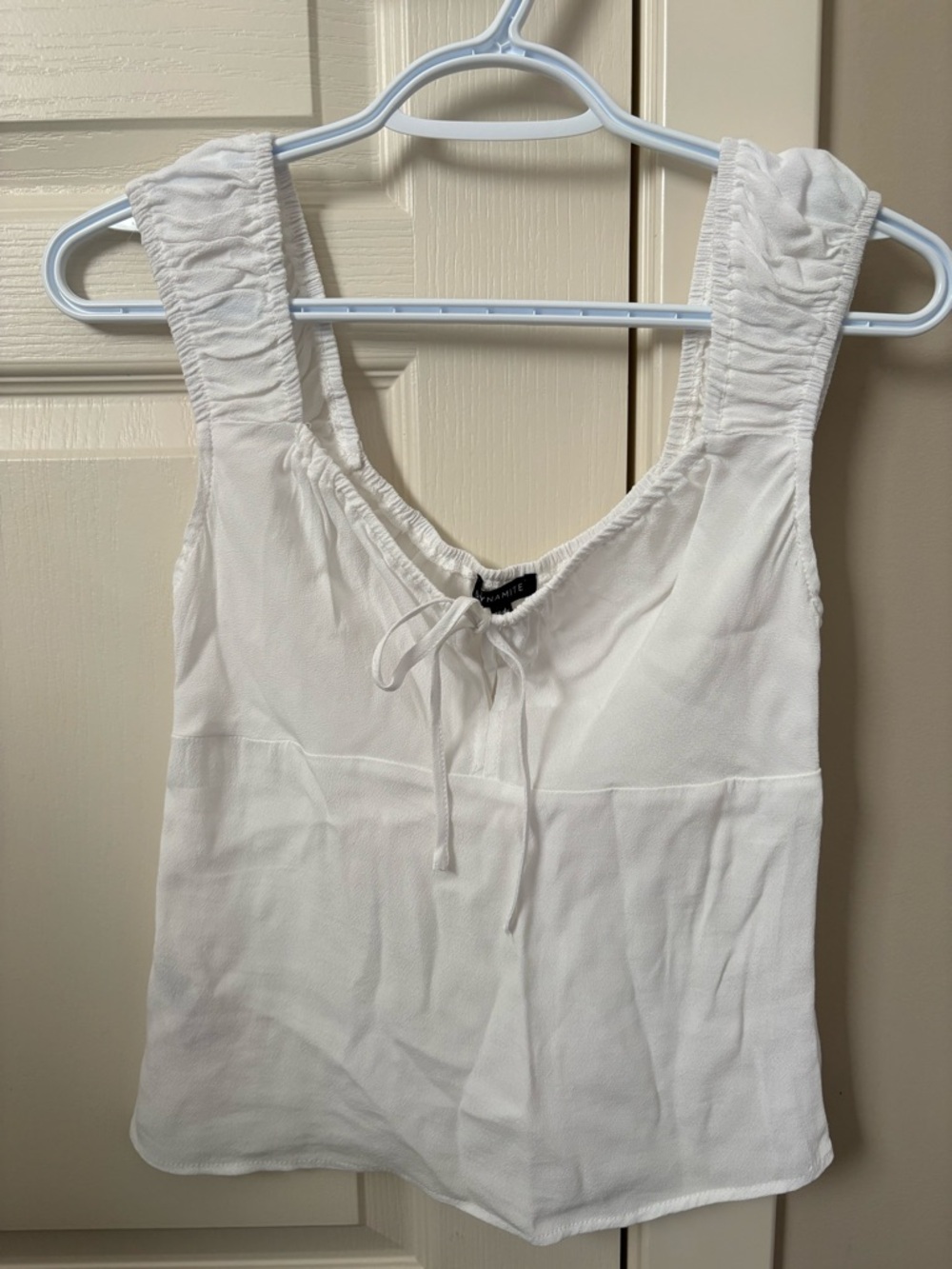 Dynamite White Tie-Front Textured Tank